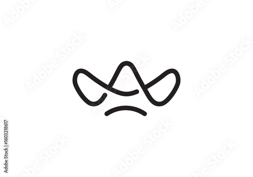 crown cowboy hat vector illustration logo