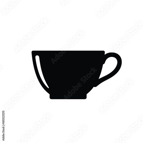 Black teacup silhouette coffee cup beverage