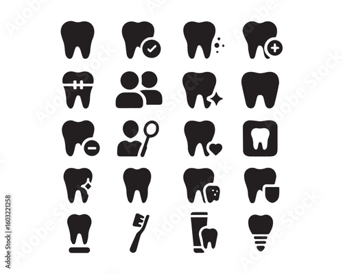 Minimalist EPS Tooth Icon – Flat Vector Dental Symbol for Medical and Oral Health Use

