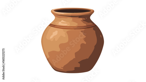 Rustic Earthenware Pottery Clay Brown Jar for Container Decoration