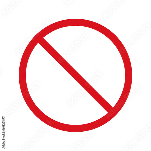 Free Download Red circle with diagonal line symbol isolated on transparent background - GFXLoad
