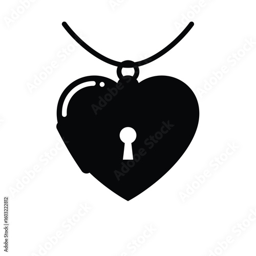 Heart locket pendant with keyhole necklace jewelry