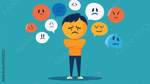 Despondent Person Suffering from Depression in a Gloomy Mood