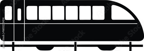 Highspeed train vector design silhouette isolated on a white