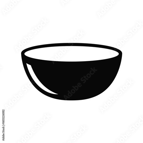 Wide black basin bowl icon container dish