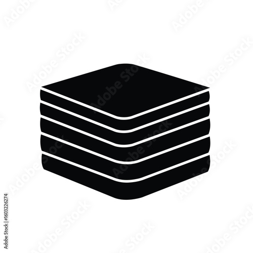 Stacked layered mold icon black white