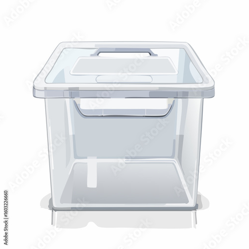 Plastic storage bin – Clear bin with snap-on lid and label area.

