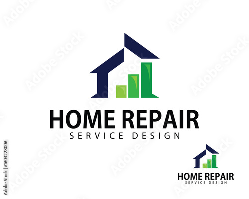 home repair logo creative design concept finance business growth