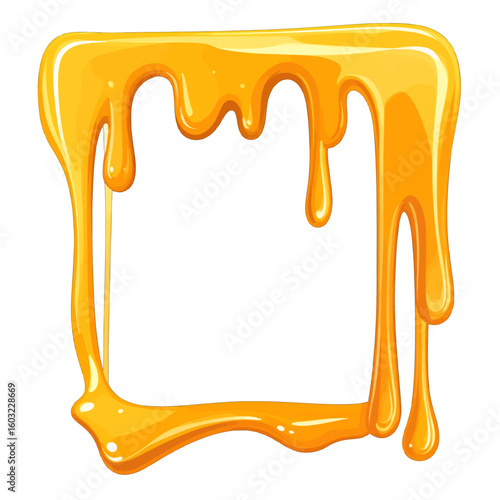 Golden Dripping Honey Square Frame