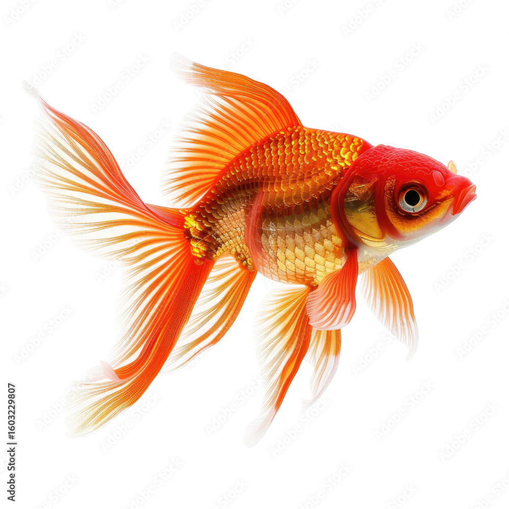 Fototapeta premium Close-up of a colorful goldfish