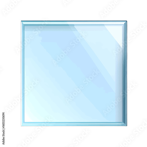 Empty Light Blue Glass Square Frame