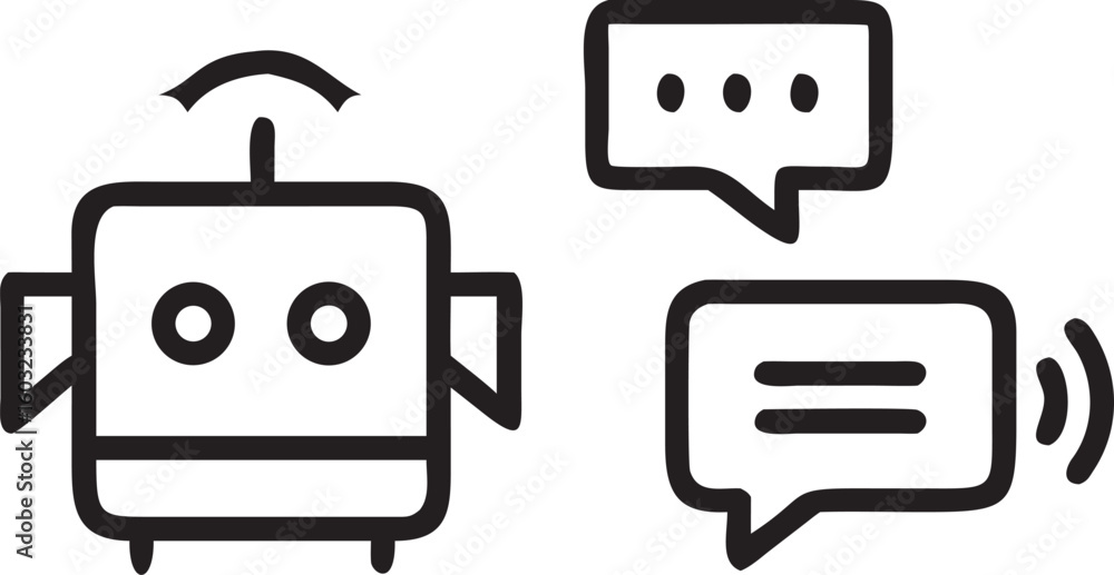 Fototapeta premium Chatbot speech bubble icon with a message symbol inside communication