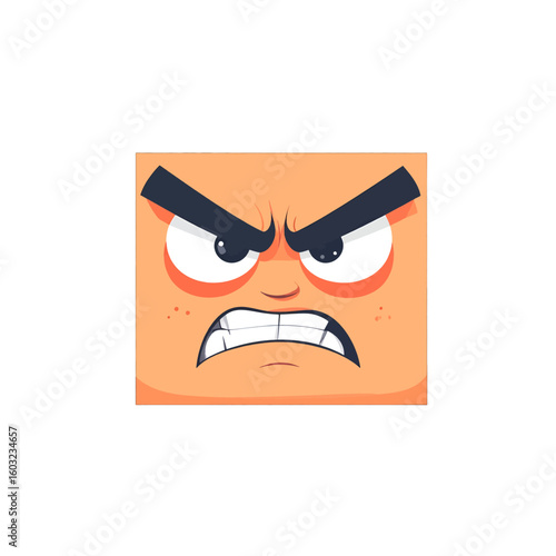 Angry Pixelated Face Illustration