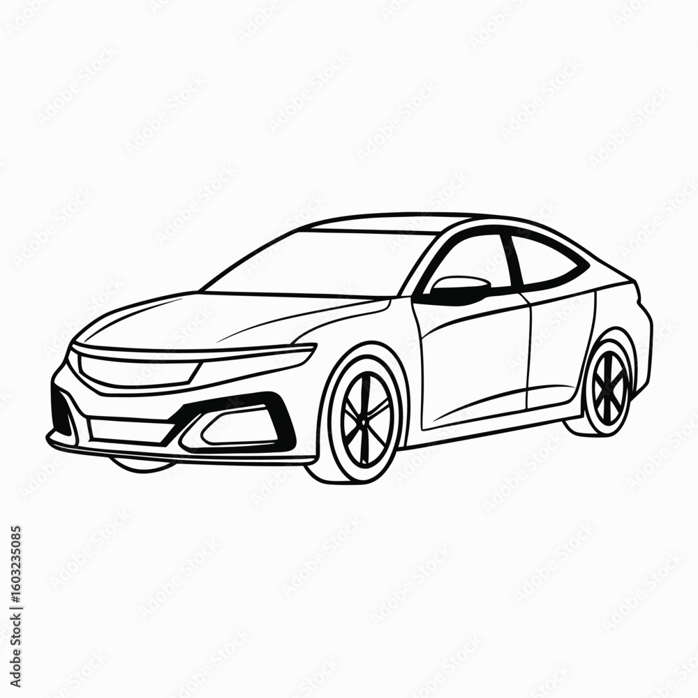 Obraz premium Sleek modern sedan outline automotive vehicle