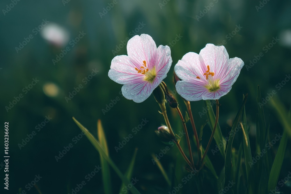 Obraz premium Lovely paired blooms in a vast meadow