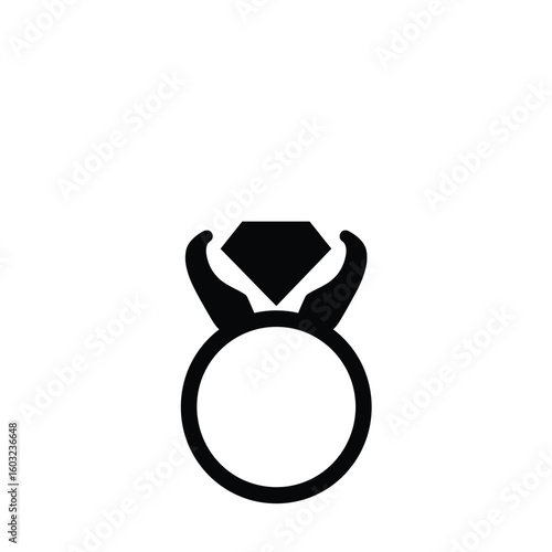 Black prong setting ring icon jewelry diamond