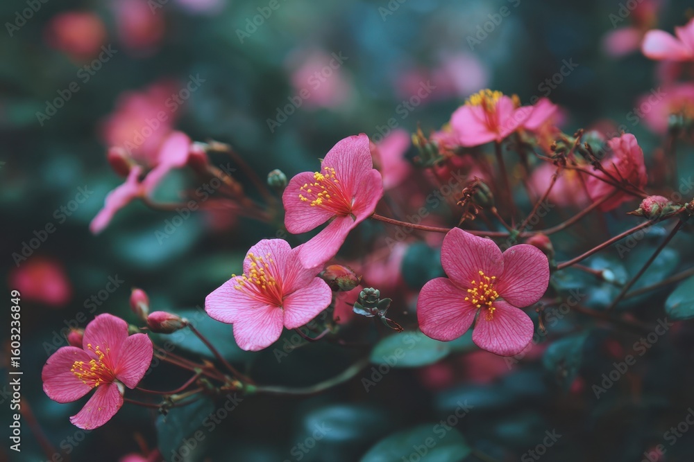 Obraz premium Lovely pink blossoms emerging