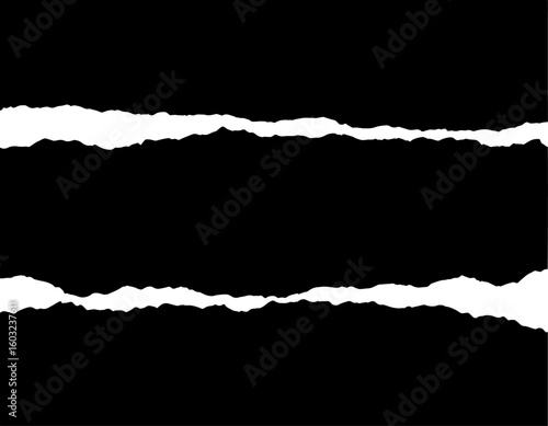 Torn paper effect in black and white for use as a graphic design element or background