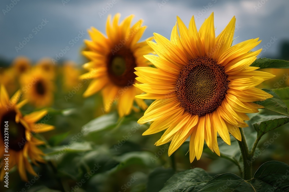 Fototapeta premium Lovely sunflowers in the meadow