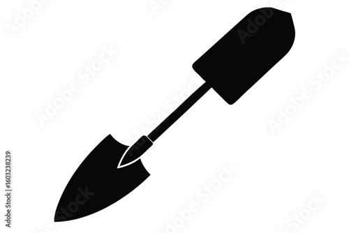 Black Silhouette of a Trowel for Gardening, Planting, or Small Projects Tooling Needs