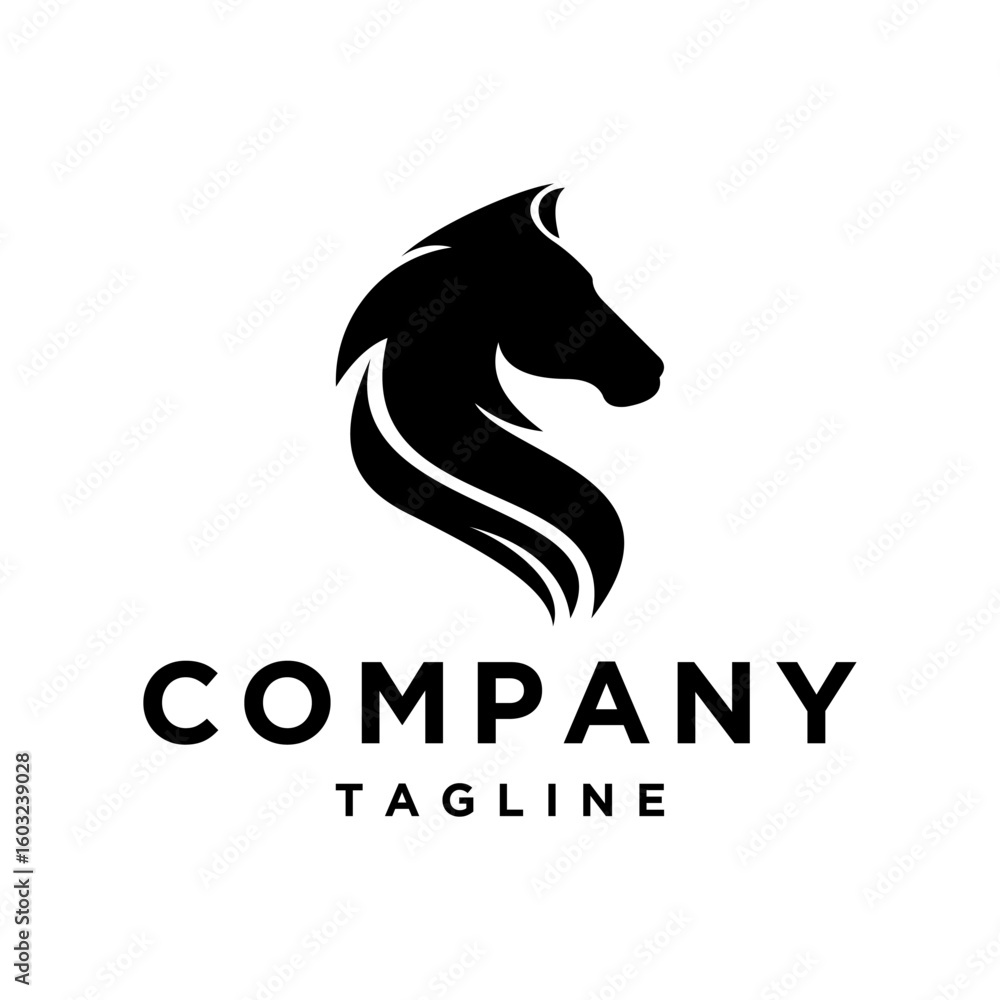 Horse head simple logo design Horse head simple logo design