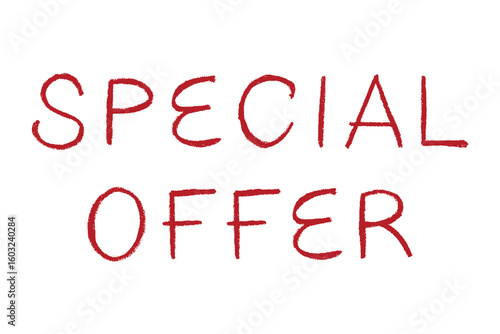 Special offer lettering Handwritten word Modern brush calligraphy Template for marketing ad, print, web, banner, poster, flyer Ink illustration