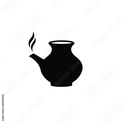 Black pottery lamp with smoke icon