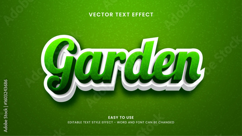 garden editable text effect 3d