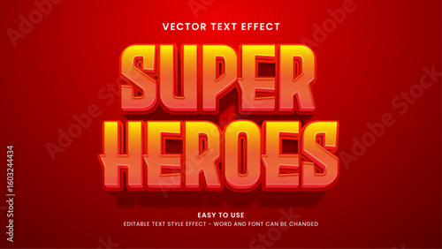 super heroes editable text effect 3d