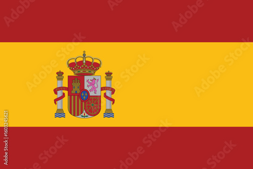 Authentic spanish national flag design with red yellow and red stripes