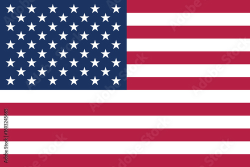 Detailed vector illustration of the united states flag with stars and stripes in vibrant colors