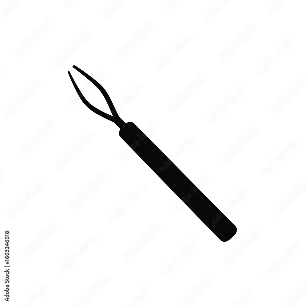 Fototapeta premium Black wax carving tool icon silhouette white background
