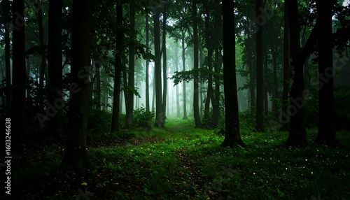 Fototapeta Naklejka Na Ścianę i Meble -  Misty forest path