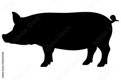 Yorkshire Pig Silhouette animal farm animal