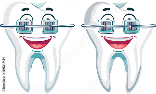 Smiling Tooth with Braces Representing Dental Confidence and Care