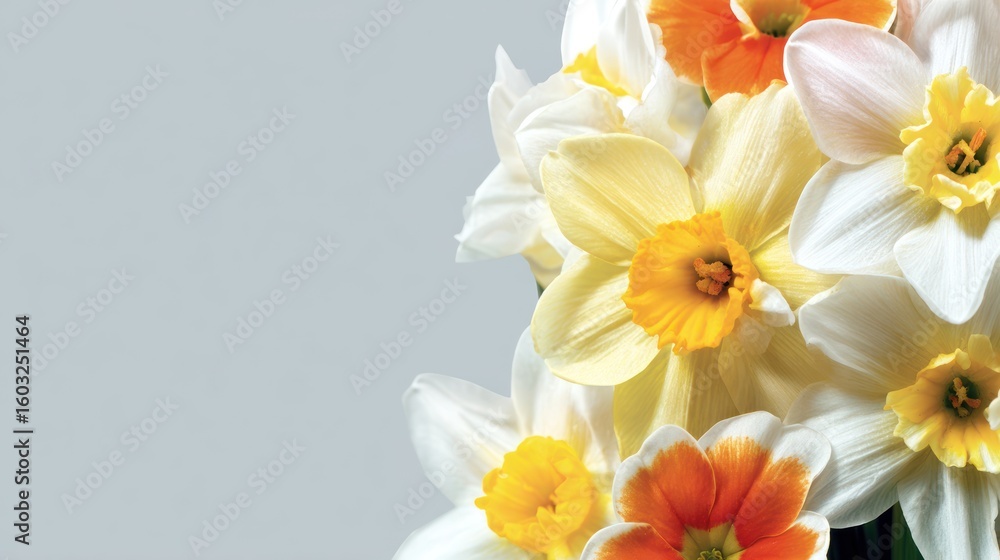 Naklejka premium Close-up view of a bouquet of daffodils.