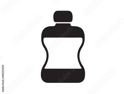  baby oil bottel design on white background in silhouette