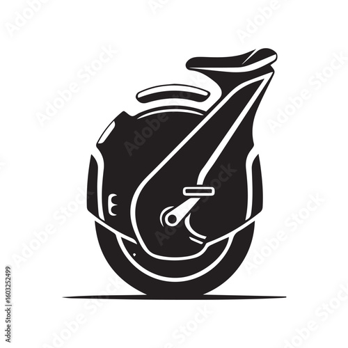 Minimalist Silhouette One-Wheel Unicycle Icon