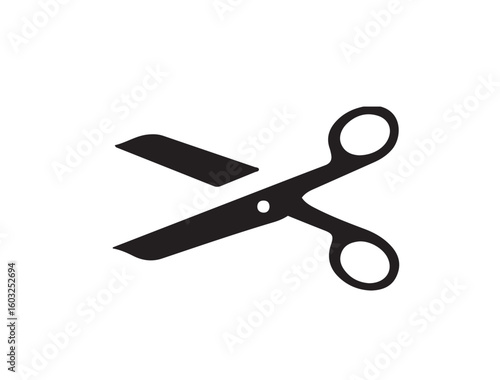 cloths cutting scissors on sillhouette on white background