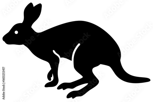 Rex Rabbit Silhouette on White Background bunny animal