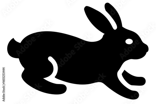 Silhouette of a Rabbit with Long Ears bunny hare
