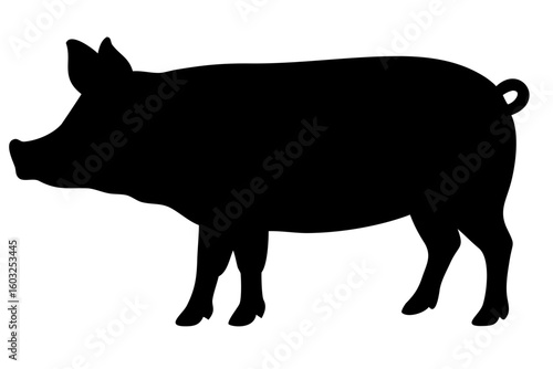 Yorkshire Pig Silhouette animal farm animal