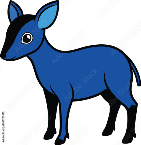 Ungulates flat vector illustration style on white background
