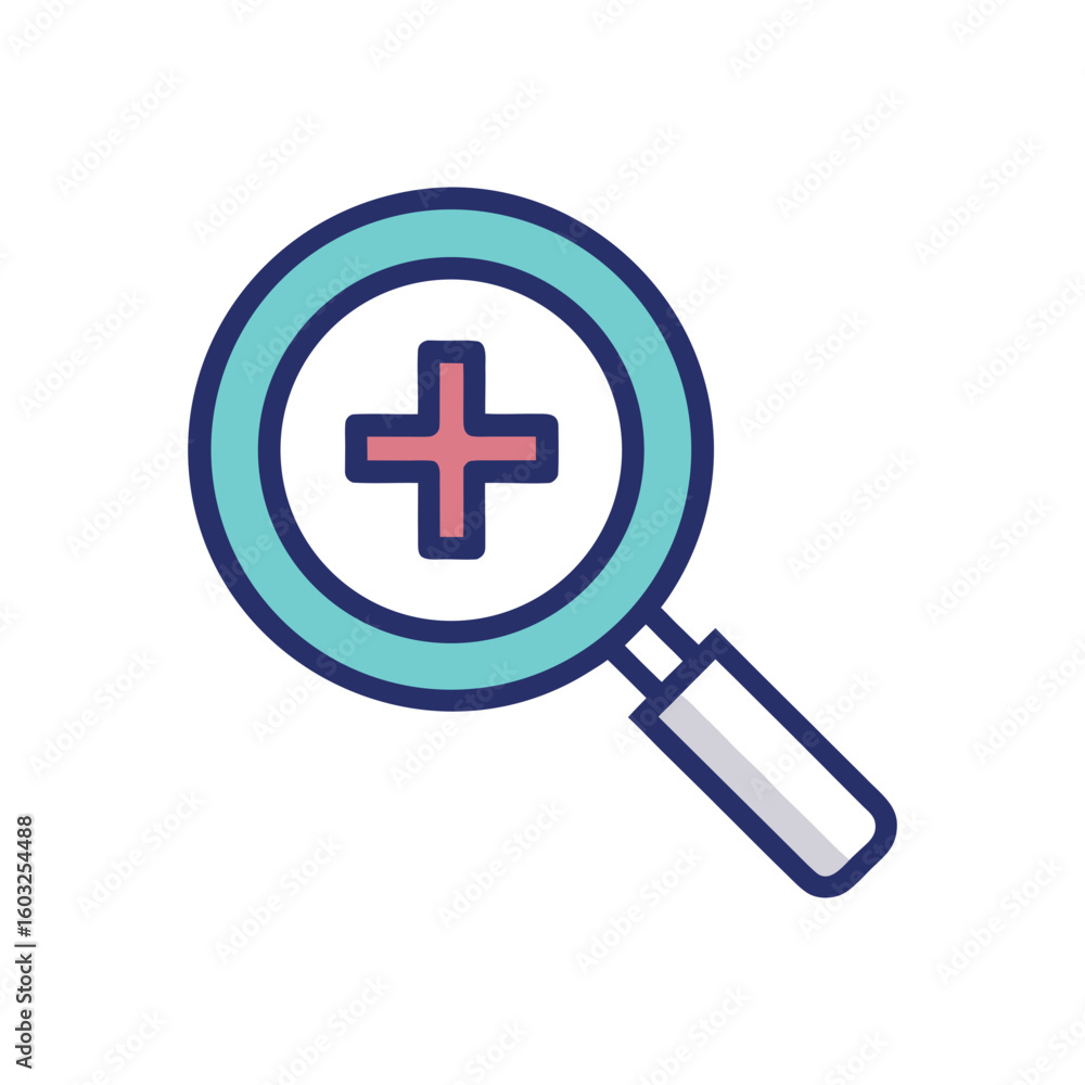 Magnifying glass with a plus sign indicating zoom or magnification Magnifying glass with a plus sign indicating zoom or magnification