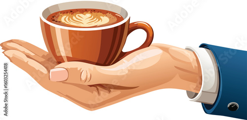 Hand Gripping a Hot Coffee Cup in Minimal Style