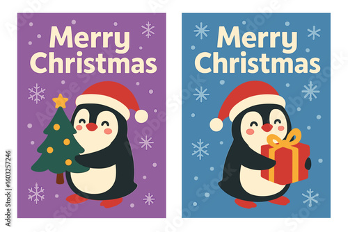 Vector illustration of winter objects and elements, including Christmas cute cards or posters, for congratulating on a new year or Christmas