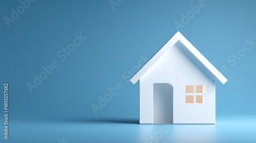 Wallpaper Mural Simple white house icon on a light blue background. Torontodigital.ca