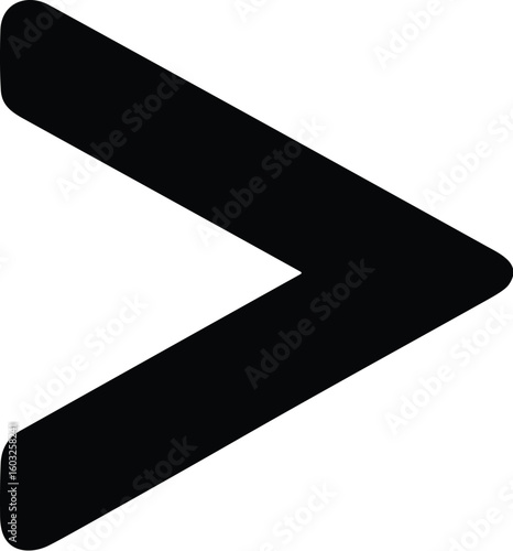 Greater than sign icon vector black silhouette print design