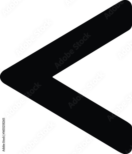 Less than sign icon vector black silhouette print design