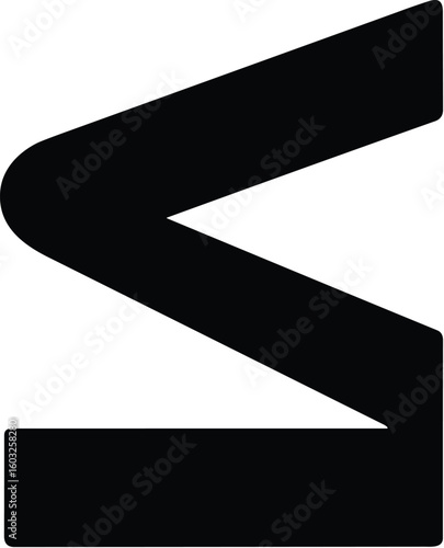 Less than or equal to sign icon vector black silhouette print design